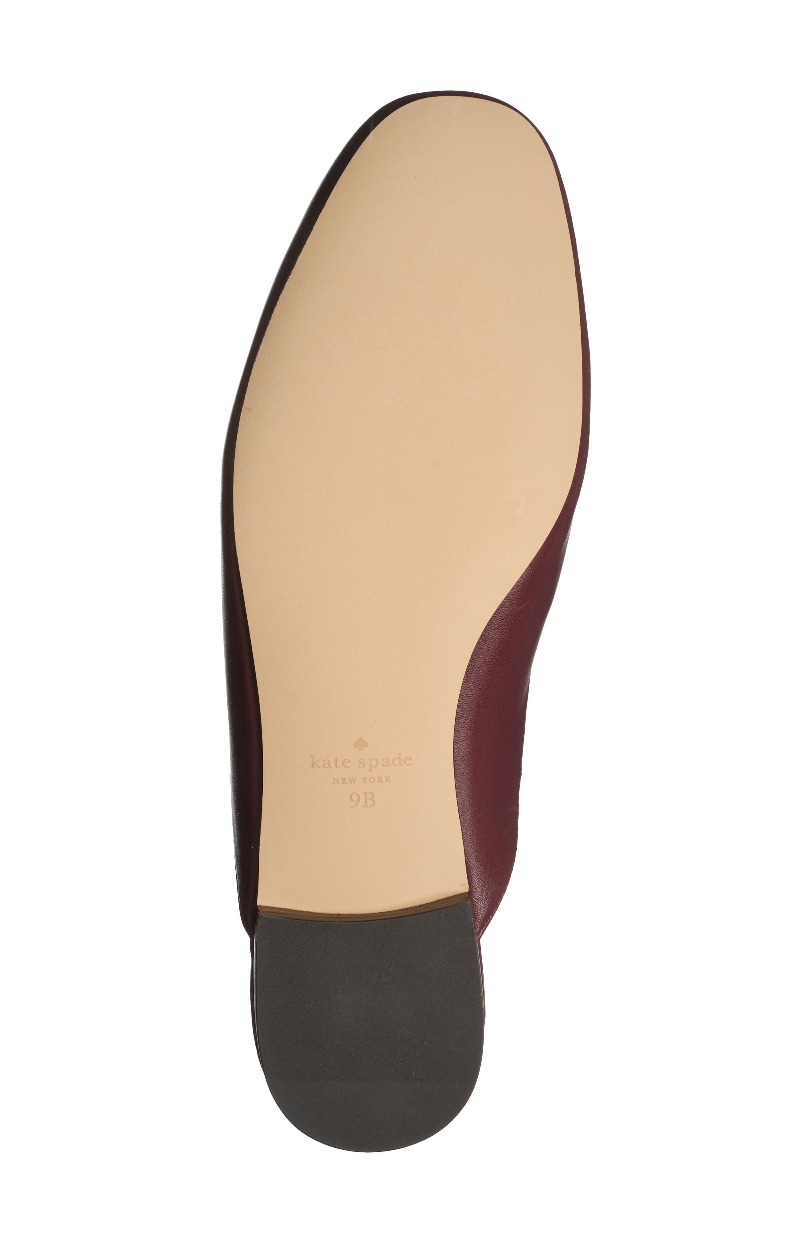 Villa Leather Flat Mule, Alternate, color, DARK MERLOT