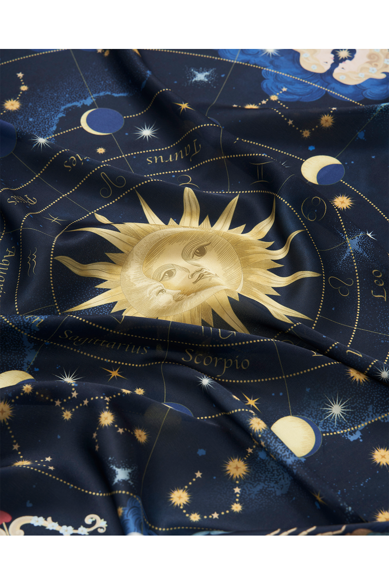 Zodiac Medium Square Scarf, Alternate, color, Light Blue