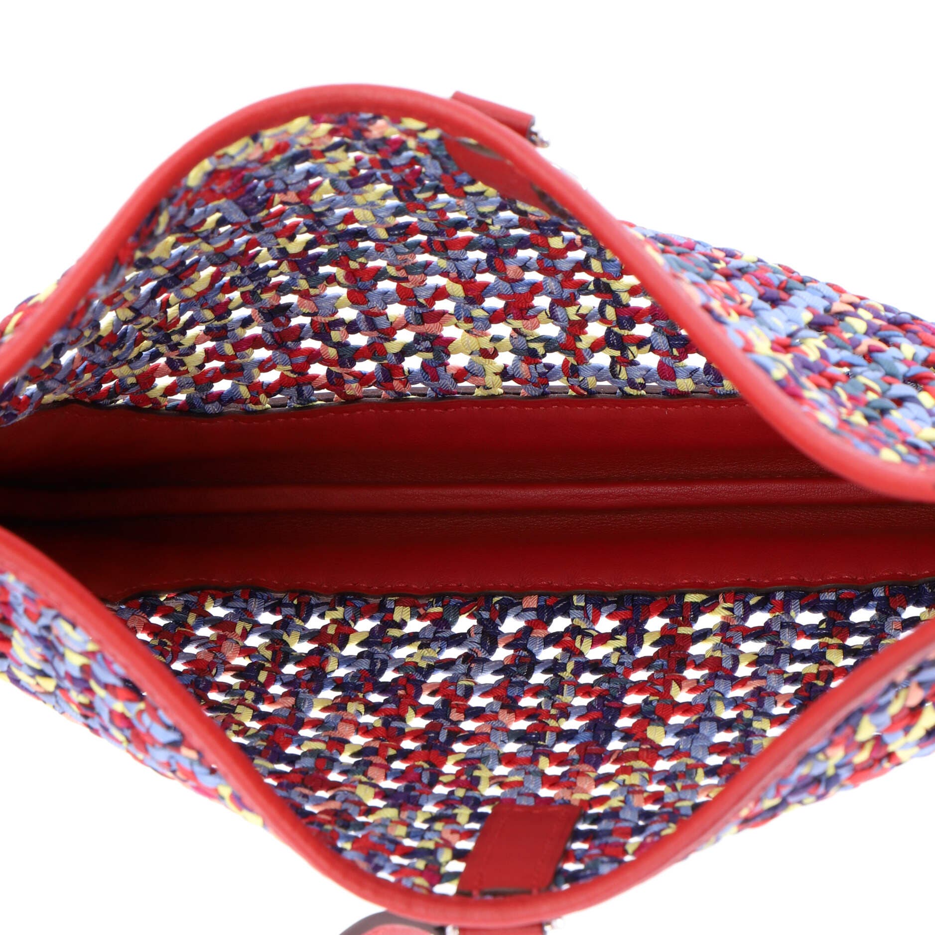 Pre-Owned Hermes Trim Duo Bag Printed Silk and Leather 31, Alternate, color, Rouge Vif