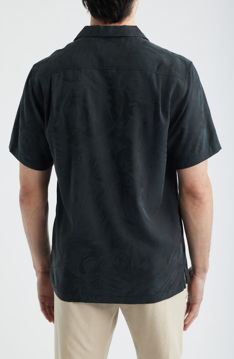 Tommy Bahama Botanic Loom Coastal Ease Botanic Loom IslandZone<sup>®</sup> Camp Shirt, Alternate, color, Black