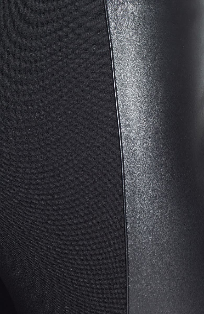 Nordstrom Faux Leather Stripe Ankle Zip Moto Leggings, Alternate, color, 