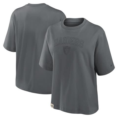 Women's Nike Charcoal Las Vegas Raiders Glory Arch Boxy T-Shirt