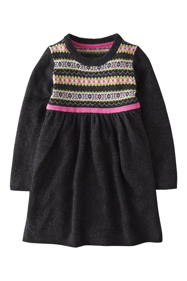 Fair Isle Knit Dress, Main, color, CHARCOAL