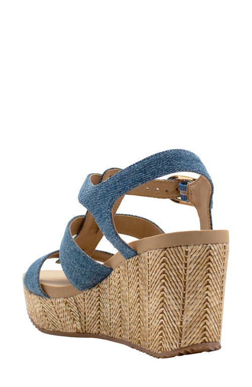 Volatile Crimini Platform Wedge Sandal In Denim