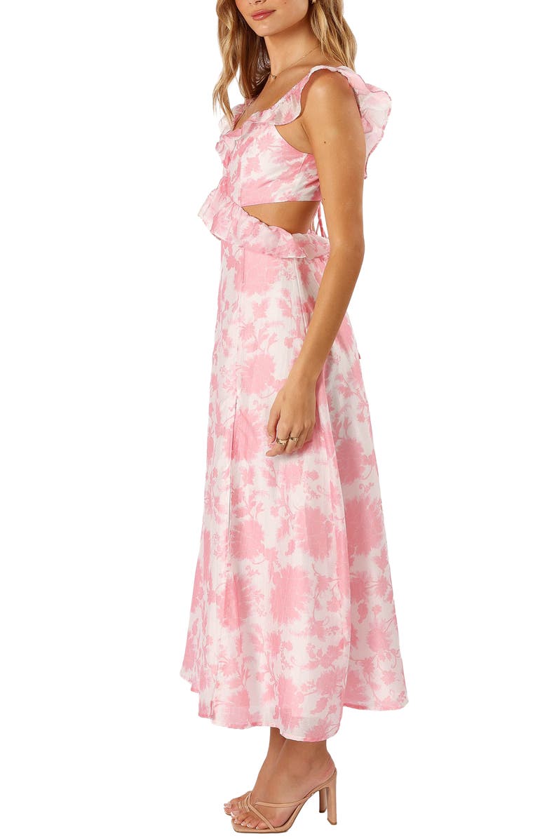 Petal & Pup Rori Floral Ruffle Cutout Dress, Alternate, color, Pink Floral