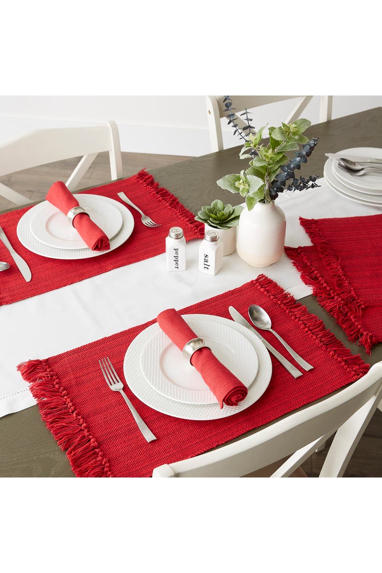 Tango Red Variegated Placemat & Napkin Set/8, Alternate, color, Tango Red