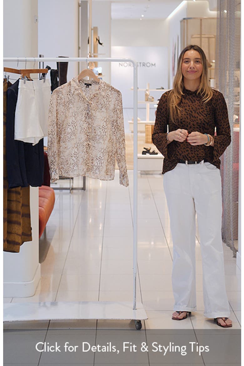 Hidden Placket Semisheer Chiffon Button-Up Shirt video