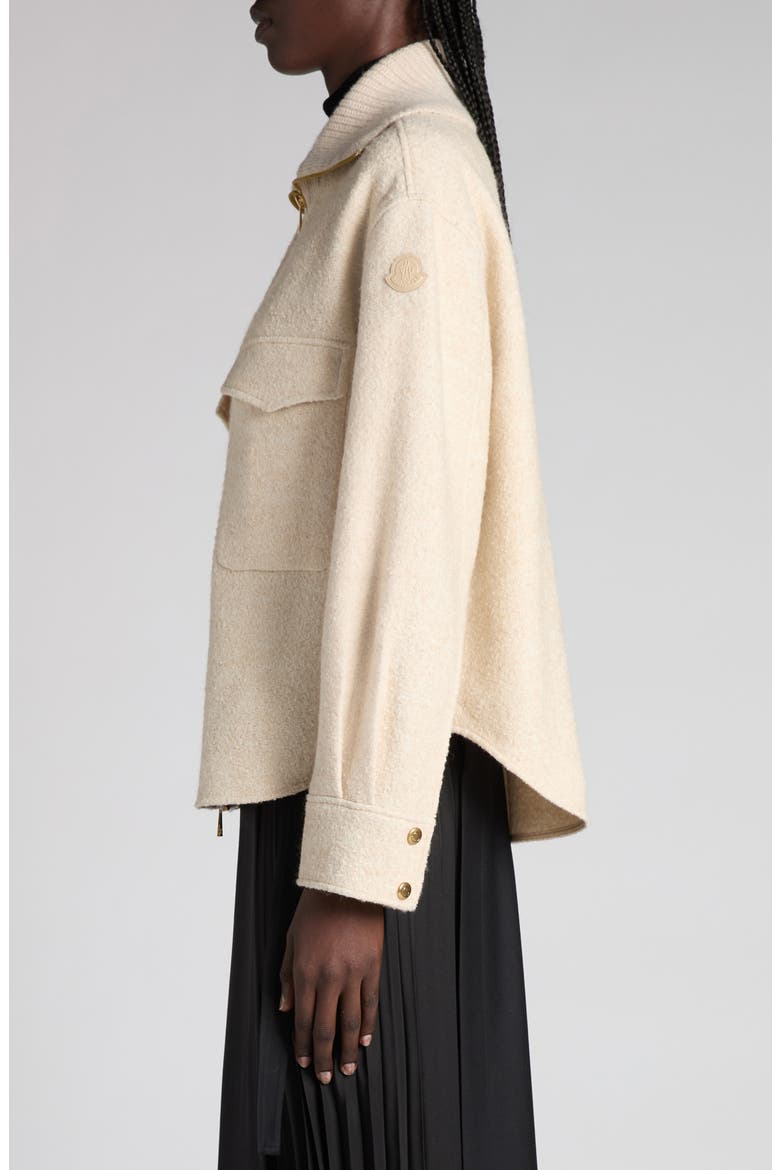 Wool Blend Bouclé Shirt Jacket, Alternate, color, SOFT BEIGE