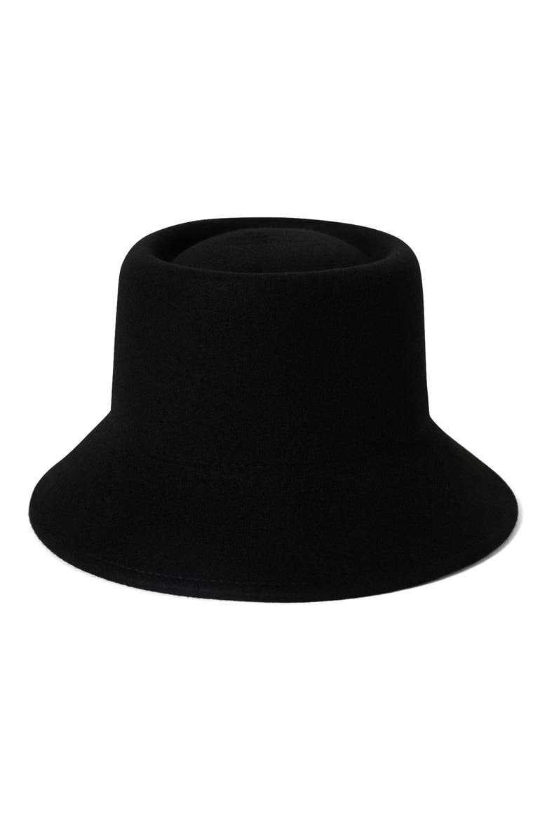 Elle Wool Felt Bucket Hat, Alternate, color, BLACK