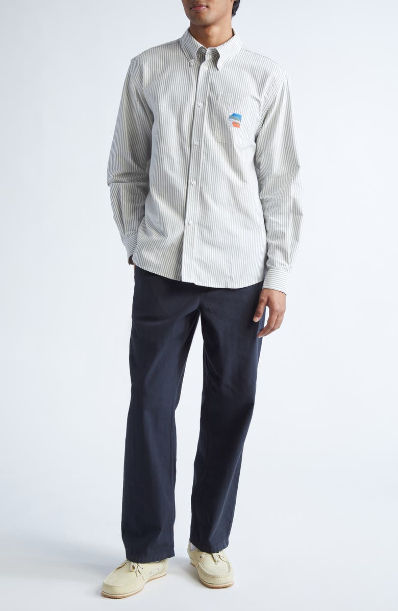 PALMES Lucien Cotton Herringbone Trousers, Alternate, color, Black