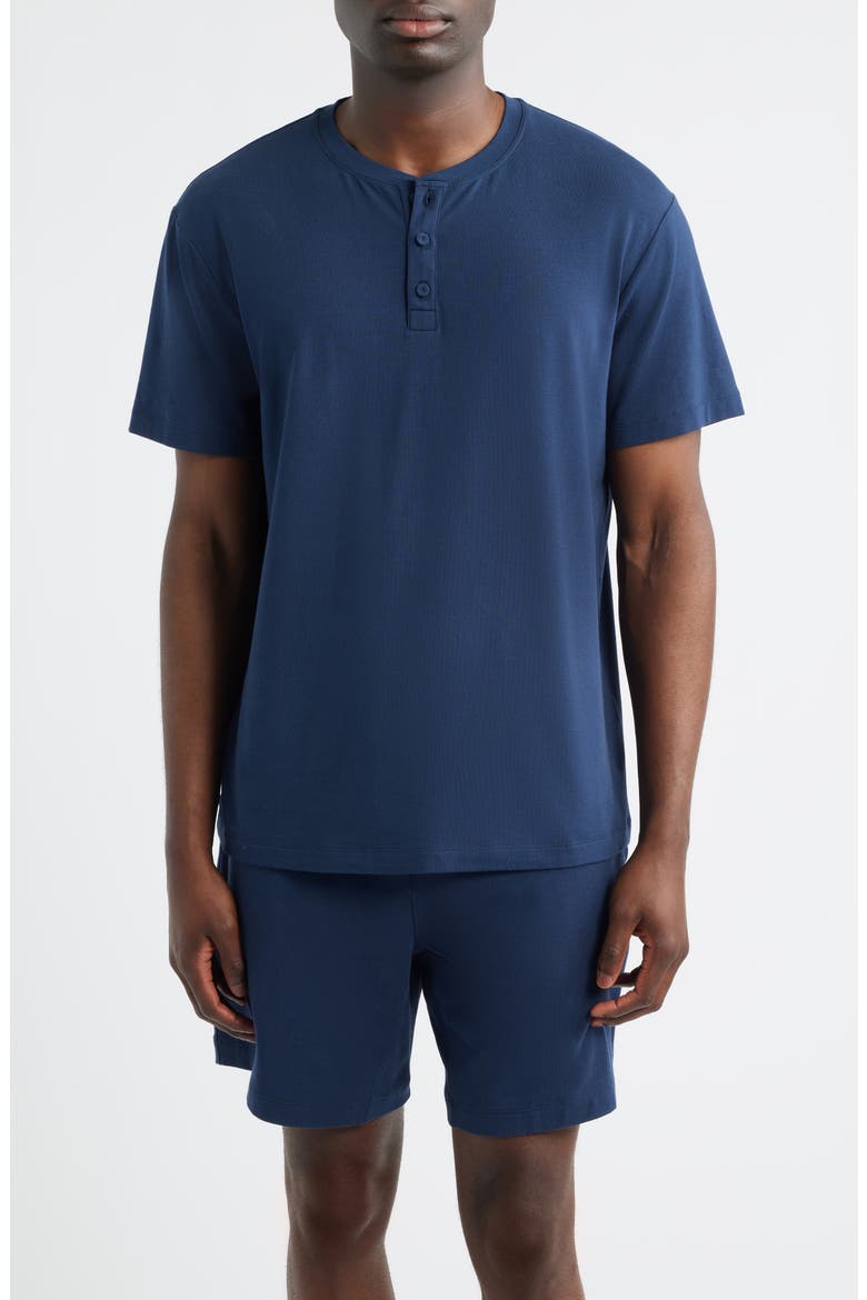 Slumberknit Henley Pajama T-Shirt, Main, color, DEEP BLUE