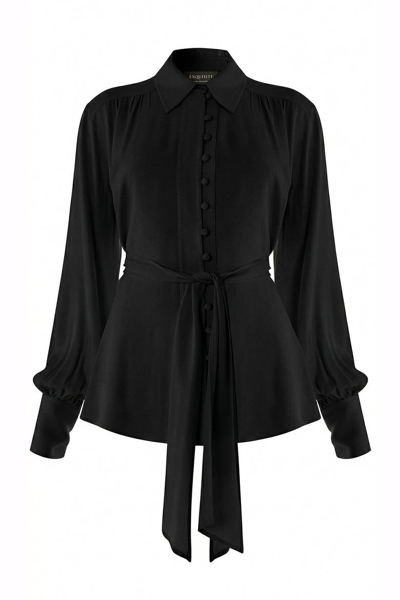 Harlee Long Sleeve Shirt, Alternate, color, BLACK