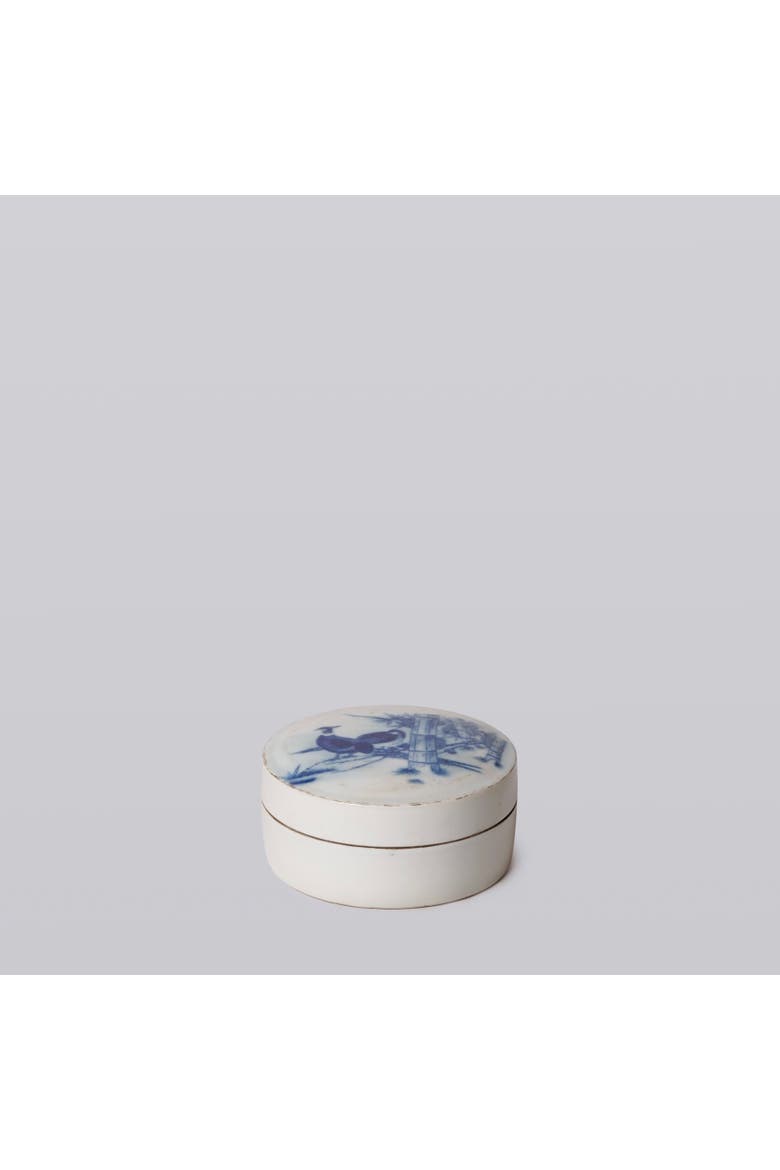 Blue and White Porcelain Pheasant Pair Ink Box, Alternate, color, Blue and White