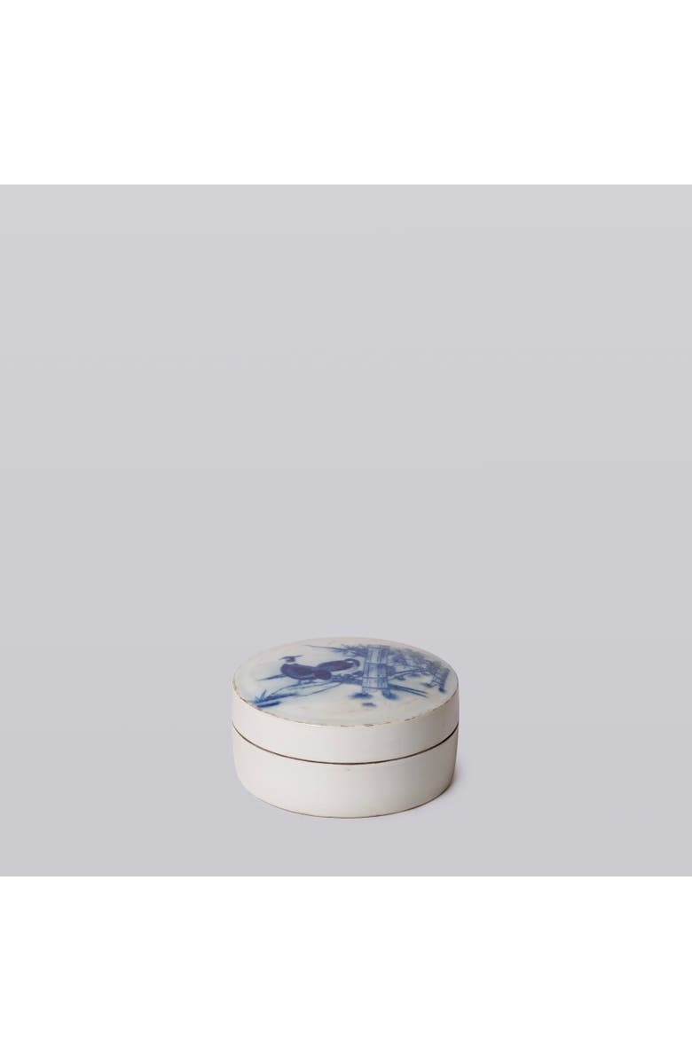 Cobalt Guild Blue and White Porcelain Pheasant Pair Ink Box, Alternate, color, Blue And White