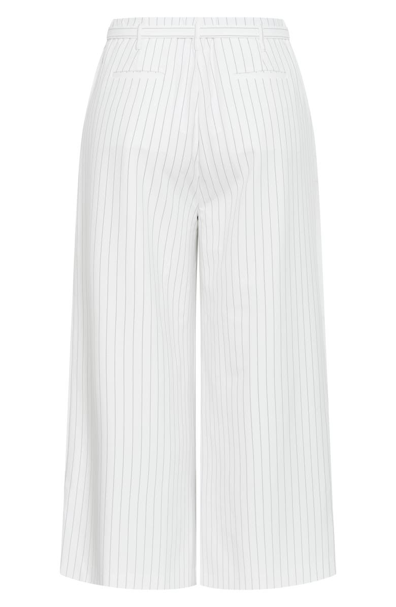 City Chic Belted Pinstripe Wide Leg Pants, Alternate, color,