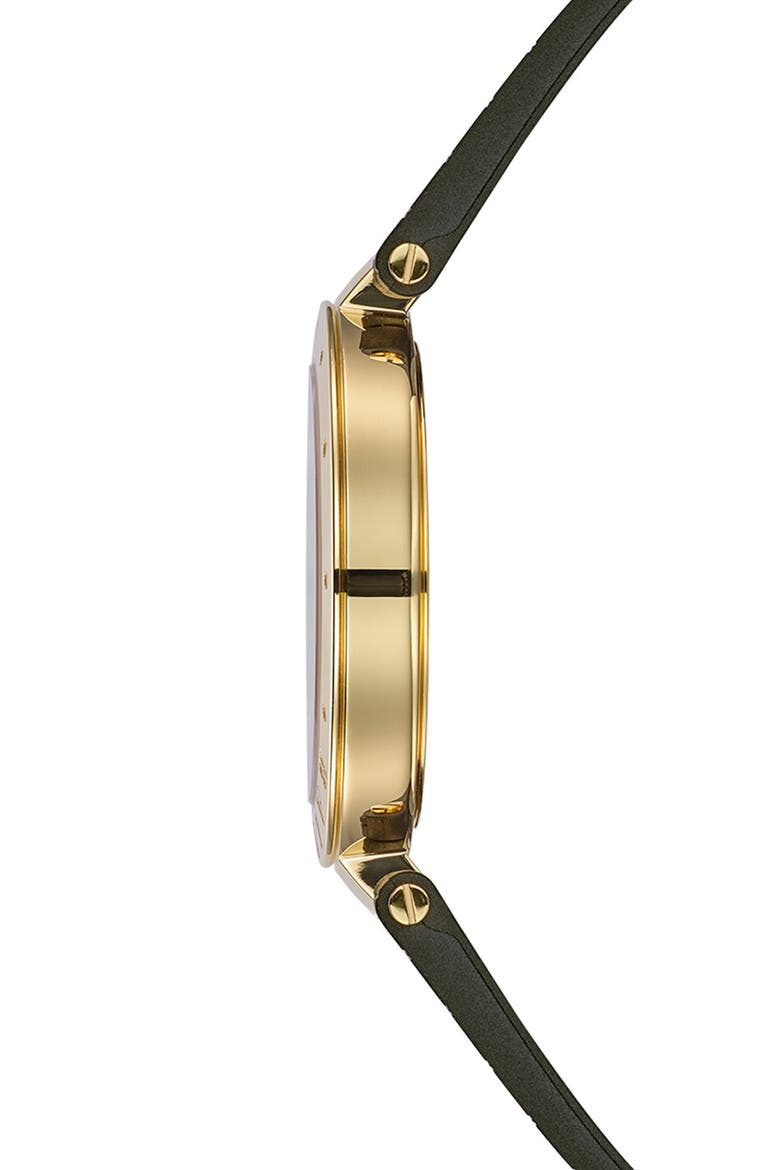 Balmainia Rubber Strap Watch, 33mm, Alternate, color, YELLOW GOLD PVD COATING