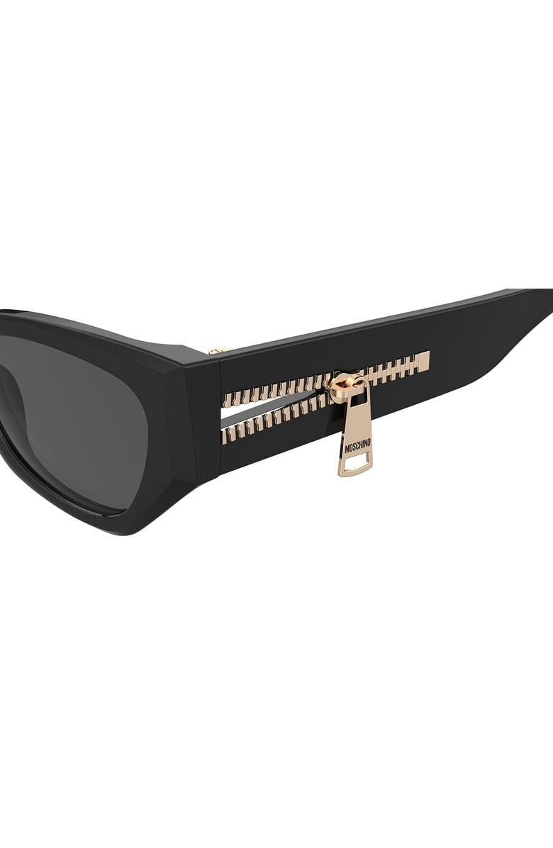 Moschino 55mm Cat Eye Sunglasses, Alternate, color, Black