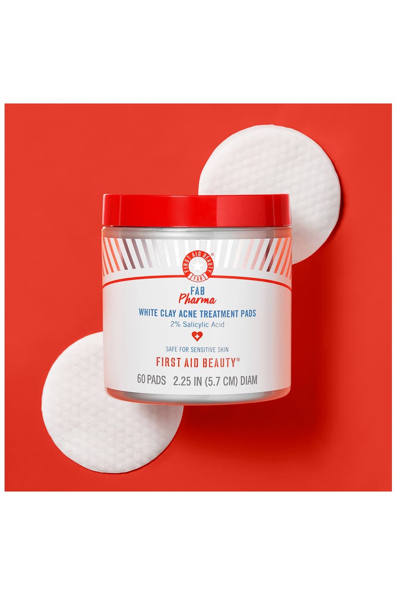 Fab Pharma White Clay Acne Treatment Pads with 2% Salicylic Acid, Alternate, color, NO COLOR