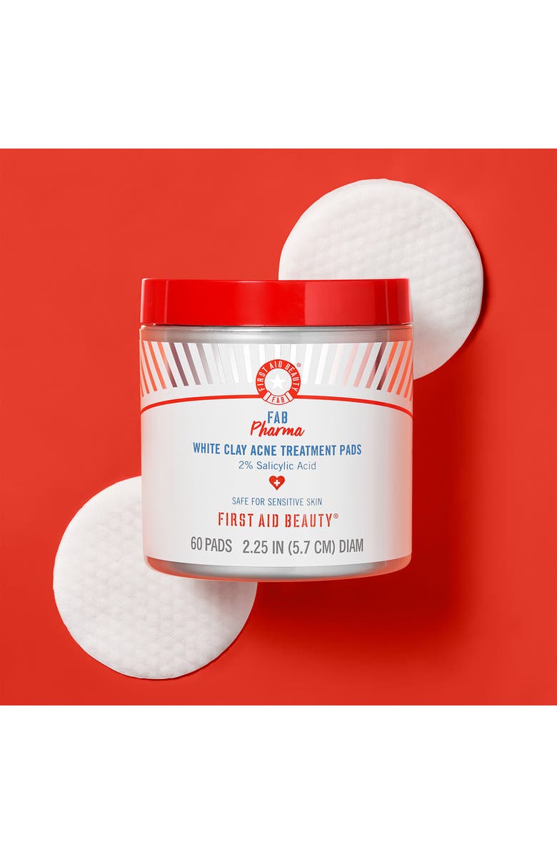 First Aid Beauty Fab Pharma White Clay Acne Treatment Pads with 2% Salicylic Acid, Alternate, color,