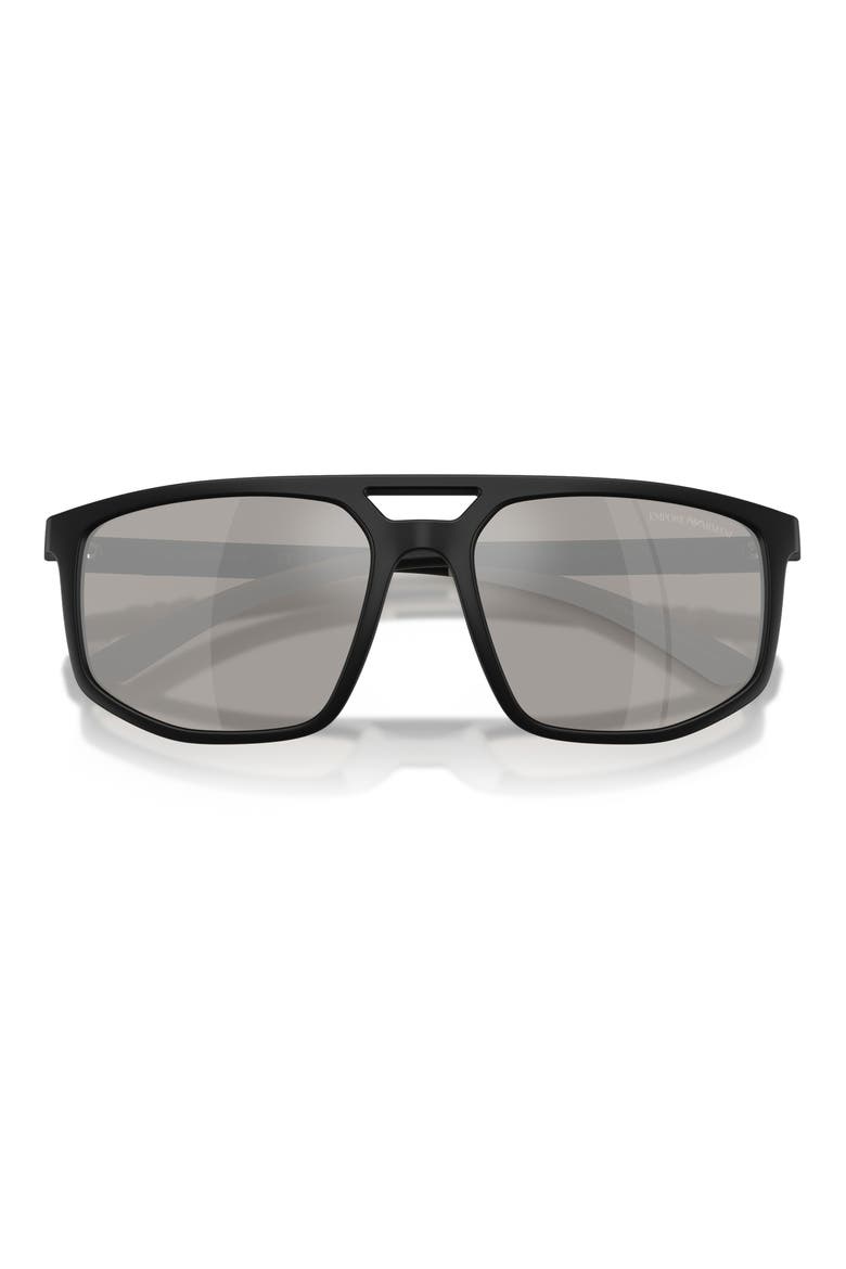 58mm Mirrored Square Sunglasses, Alternate, color, BLACK / GREY MIRROR SILVER