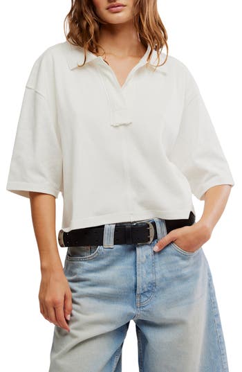 Free People Denmark Polo Top In White