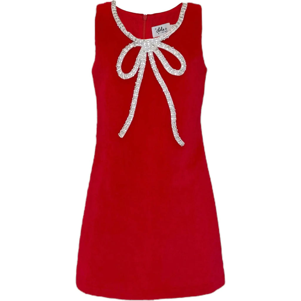 Lola + The Boys Velvet Bow Princess Dress