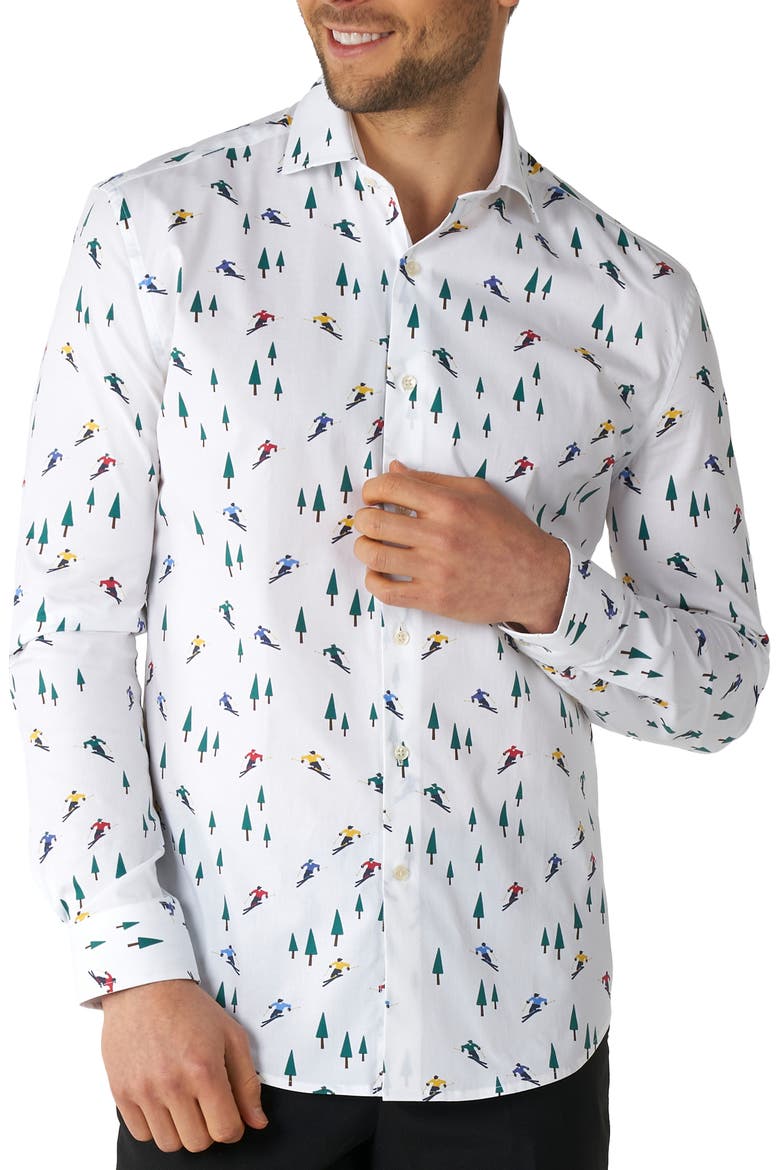 Winter Sprinter Stretch Button-Up Shirt, Main, color, WHITE