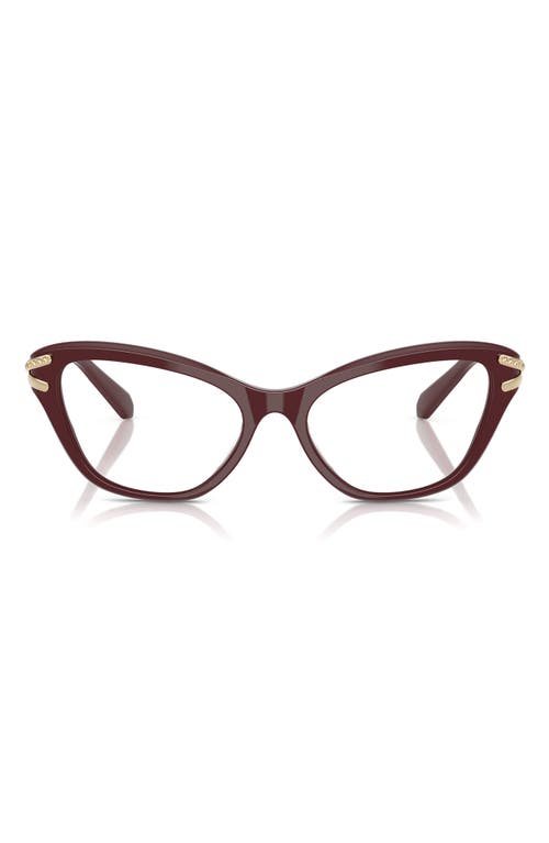 Swarovski 55mm Cat Eye Optical Glasses In Burgundy