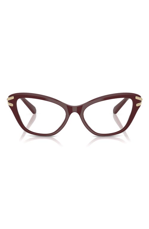 Swarovski 55mm Cat Eye Optical Glasses in Burgundy 