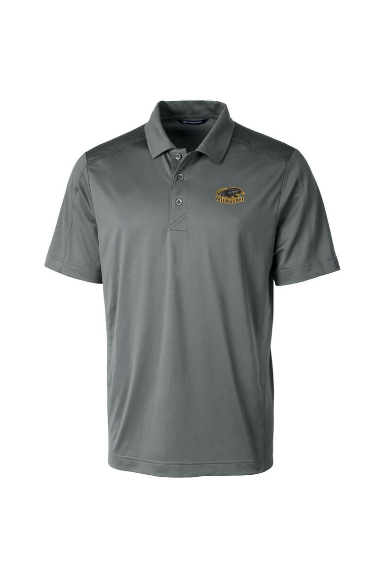 Men's Cutter & Buck Gray Wisconsin-Milwaukee Panthers Big & Tall Prospect Textured Polo, Main, color, Gray