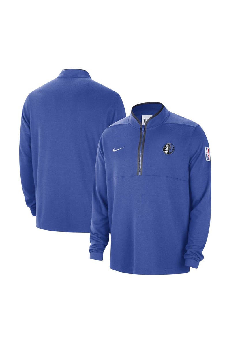 Nike Men's Nike Blue Dallas Mavericks Authentic Performance Half-Zip Jacket, Alternate, color, Blue