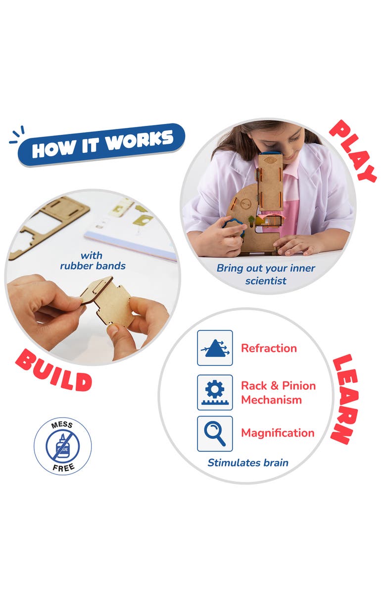 Smartivity Microscope Diy Science Toy, Stem Building Set, Ages 8+, Alternate, color, Multicolored