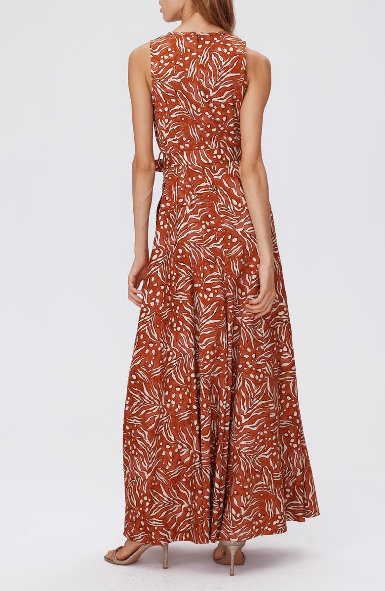 DVF Elliot Belted Cotton & Linen Maxi Dress, Alternate, color, 