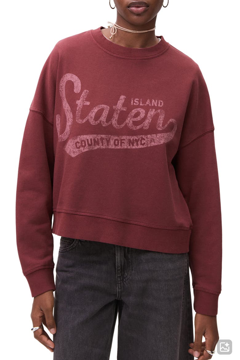 Oversize Graphic Sweatshirt, Main, color, MAROON