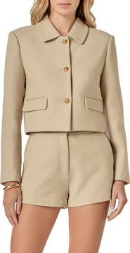 English Factory Cropped Wool Blend Jacket
