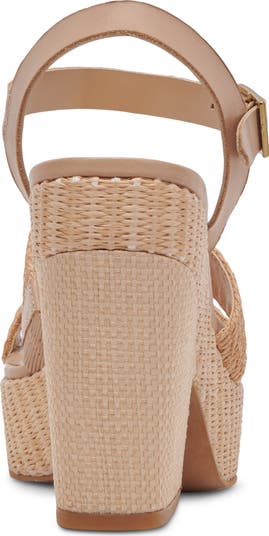 Cale Woven Raffia Platform Sandal