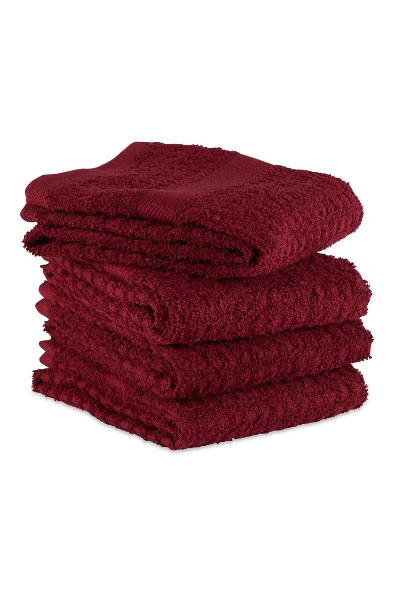 Waffle Terry Dishtowel Set/4, Alternate, color, Wine