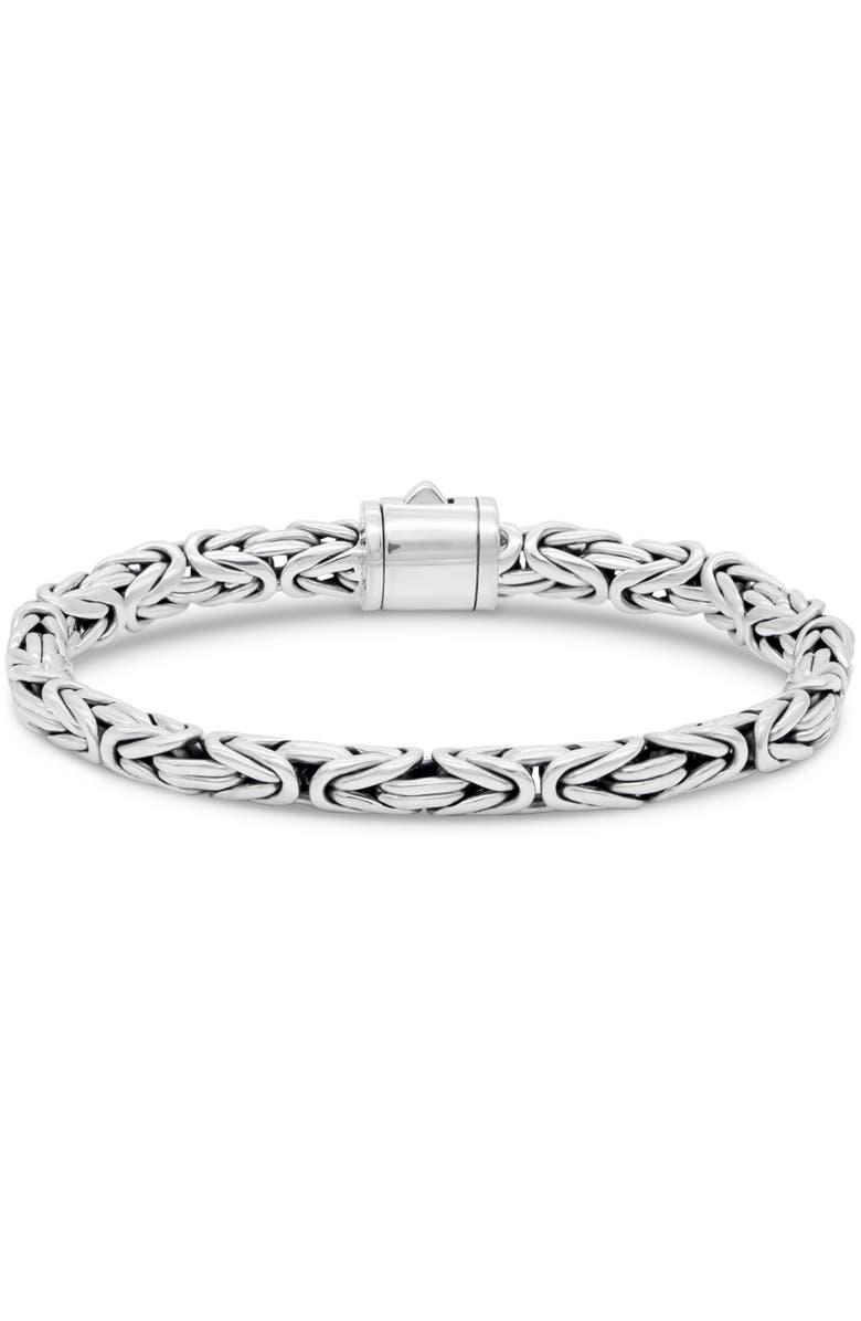 DEVATA Borobudur Oval 7mm Chain Bracelet in Sterling Silver, Alternate, color, Silver