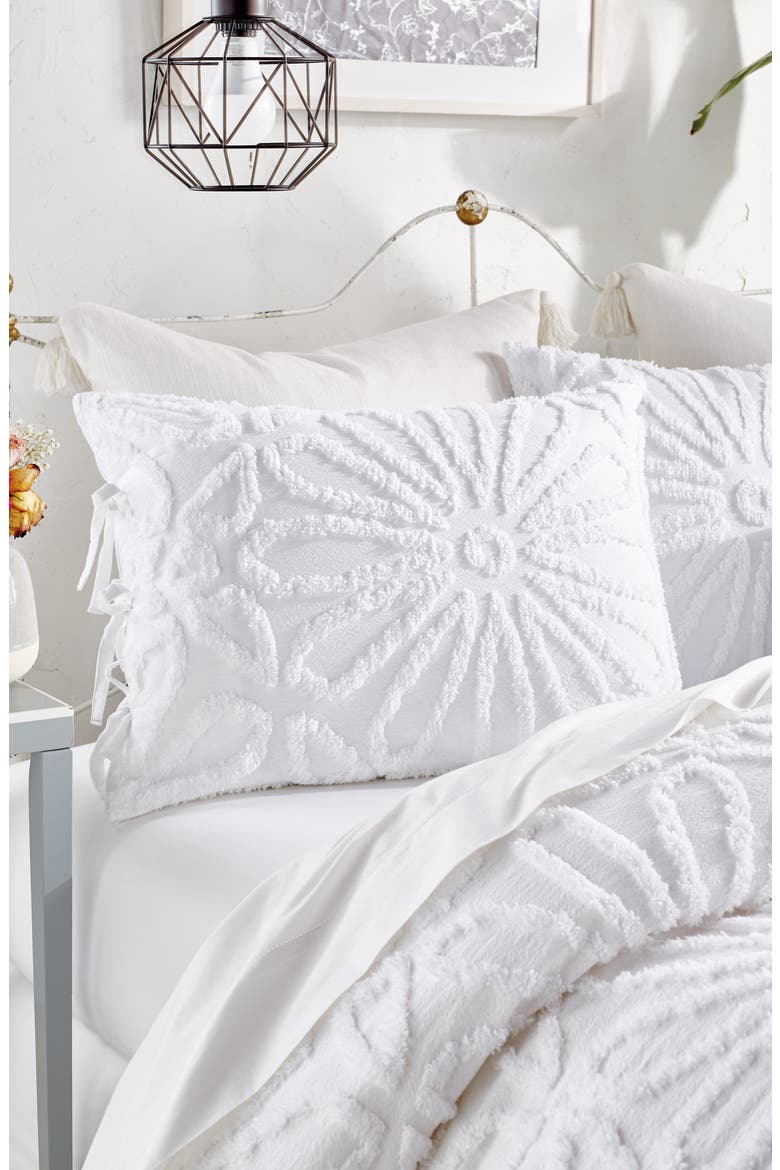 Chenille Medallion Comforter & Sham Set, Alternate, color, WHITE