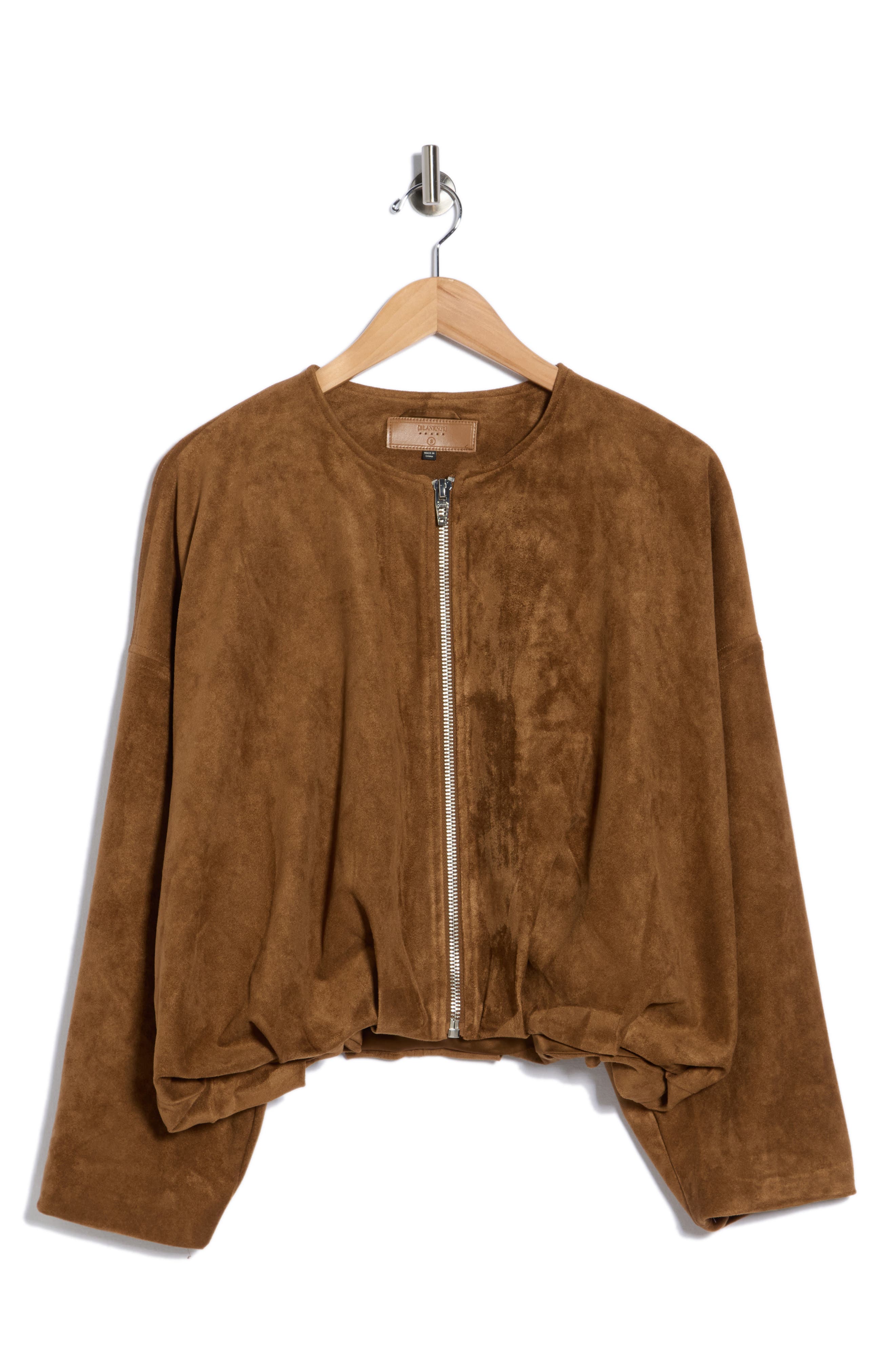 BLANKNYC Faux Suede Bubble Hem Jacket