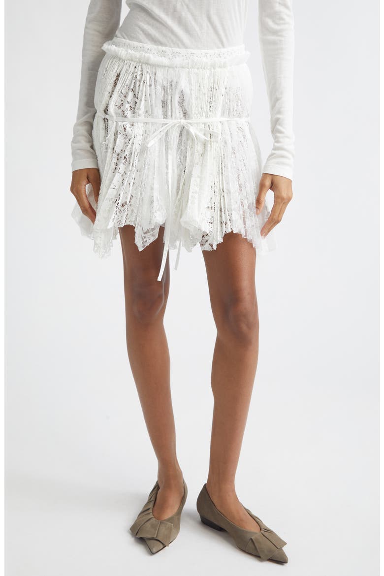 Curtain Lace Miniskirt, Main, color, WHITE