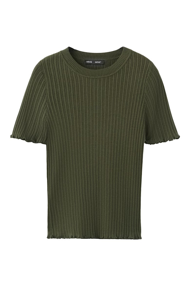 Cotton Blend Rib T-Shirt, Alternate, color, KHAKI GREEN