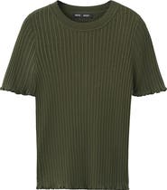 MANGO Cotton Blend Rib T-Shirt