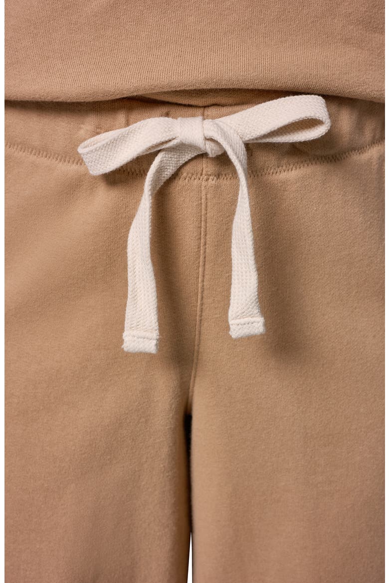 Cotton Terry Crop Drawstring Pants, Alternate, color, FAWN