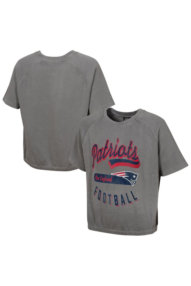 Women's  Gray New England Patriots Mineral Wash Short Sleeve Top, Main, color, Gray