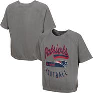 Outerstuff Women's Gray New England Patriots Mineral Wash Short Sleeve Top