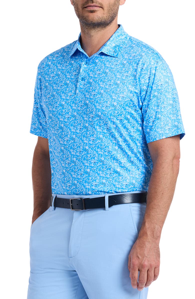Robert Graham Ebford Performance Golf Polo, Alternate, color, Blue