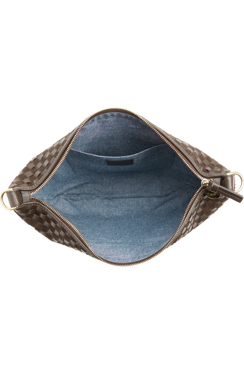 Clare V. Moyen Woven Leather & Suede Messenger Bag, Alternate, color,