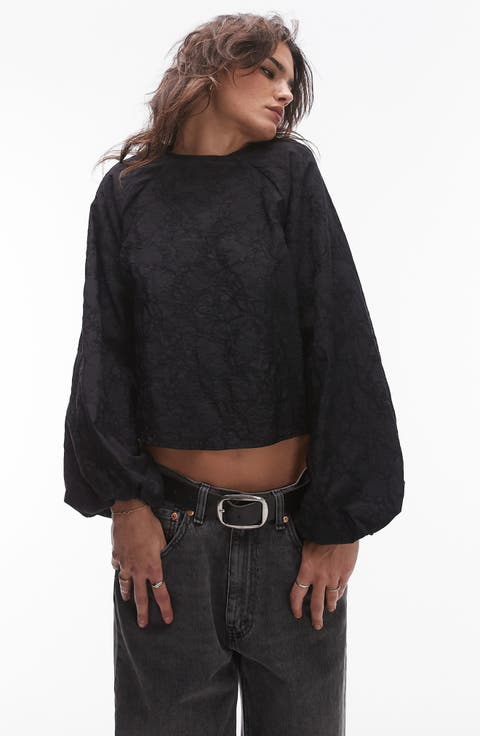 Jacquard Tie Back Top