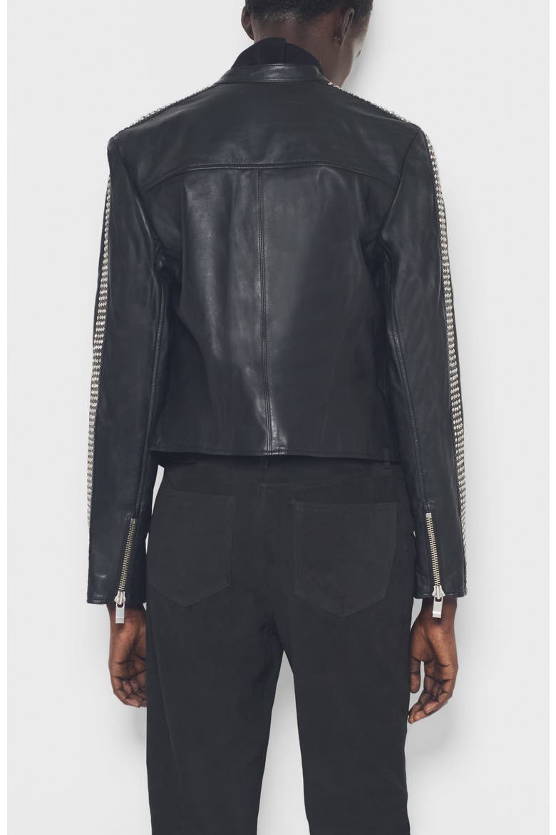 Ryder Upcycled Leather Jacket, Alternate, color, Black